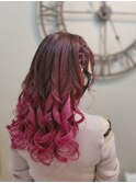 編み込みハーフアップ
