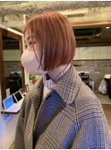 ＊ぷつっとボブ×オレンジカラー ダブルカラー 表参道