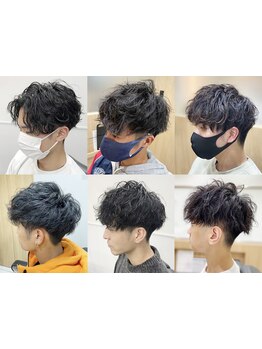 名護十字路すぐ!旬のニュアンスパーマ/ツイスパ/ツイストスパイラル/フェザーパーマも叶う＜理容室＞メンズ