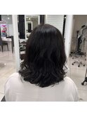 コテ巻き風パーマ×グレージュ