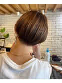 切りっぱなしボブ/美髪/ピンクブラウン[佐賀駅]