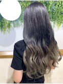 ◎美髪カールシアーカラーグラデーションエアリーロングセミディ