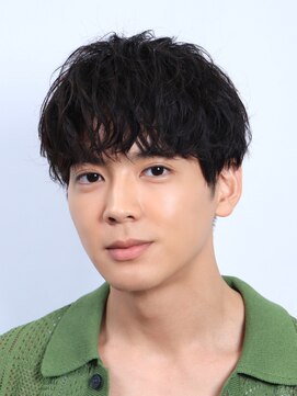 ネイビー(NAVY) 大人シャドウパーマ 刈り上げマッシュ シースルー