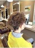 ツイストスパイラルパーマツーブロックマッシュメッシュフェード