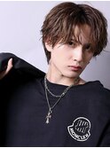 毛流れセンターパートツイスパウルフ