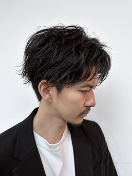 ロンドアベニール 北千住(Lond avenir) men's/メンズ/ブルーブラック/フェザーパーマ/サーフカール/