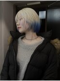 着物ヘア/大人ガーリー/ダークアッシュ/似合わせカット/渋谷