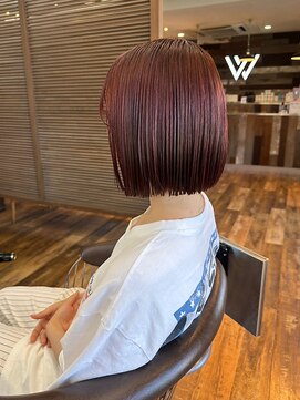 ダブル(W) ビフォーアフターあり/ショートボブ/ローズブラウン