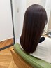 【カット+低ダメージ縮毛矯正+艶カラー】