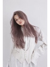 イーノ(ENO) 透明感たっぷり♪艶ピンクグレーロング