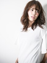 モッズヘア 上尾西口店(mod's hair) 斜めバング☆ルーズなくせ毛風無造作セミディv上尾20代30代40代