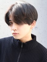 ネイビー(NAVY)&nbsp;サラサラセンターパート！カリアゲシルクマッシュ