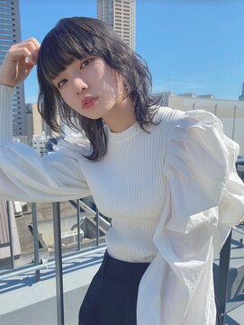 ルービック 梅田茶屋町(Rubik) 外ハネエアリーウルフヘア×透明感グレージュ×インナーカラー