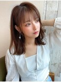 大人かわいい 2wayバング グレージュ くびれヘア 髪質改善
