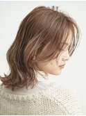 外ハネボブ/グラデーションカラー/ペールベージュ[新宿]