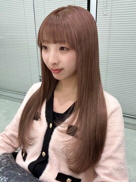 ジーナリア(Xena ria) 《衣織》ピンクベージュ/ロング/レイヤーカット