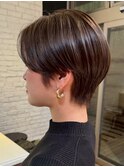 表参道白髪ぼかし上質ナチュラルショートアッシュベージュ40代
