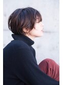 大人かわいい前髪セシルカットココアブラウンフリンジウェーブ