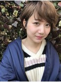 ショートボブ☆斜めバング