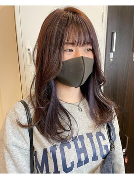 グランドール リュクス(Grandoll Luxe) パールラベンダー×イヤリングカラー×顔まわりレイヤーミディ