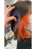 大人インナーカラー×orange×ハイトーンカラー×ビビットカラー