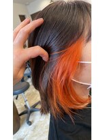 エファッセ 伊奈店(efface)&nbsp;大人インナーカラー×orange×ハイトーンカラー×ビビットカラー