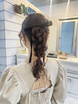 ジゼル 博多筑紫口店(GiseL)&nbsp;【杏実】結婚式お呼ばれヘア　ポニーヘア　パーティーヘアセット