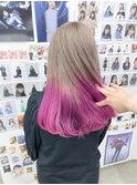 ミルクティーグレージュピンクパープルグラデーションカラー