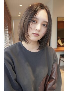 ヤイエ 青山店(yiye) 大人ボブ大人ショートボブ切りっぱなしボブ前髪あり前下がりボブ