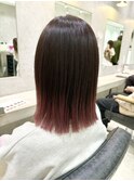 切りっぱなし×裾カラー