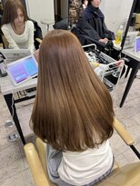 アジールヘア 所沢プロペ通り店(agir hair)&nbsp;ミルクティーベージュケアブリーチワイドバング美髪所沢韓国