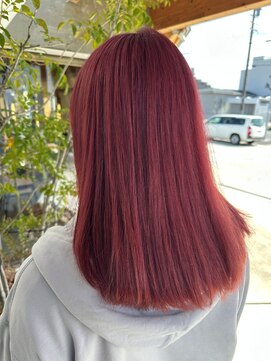 美容室 ビ フェスカ(B FESCA) ミディアムヘア/メンズ/ハイトーン/赤/レッド