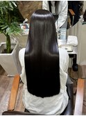 髪質改善 スーパーロング ワンレングス レイヤー 韓国風巻き