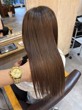 オールウェイズ サニーガーデン(Always sunny garden) 【川口元郷】艶感ナチュラルストレート×白髪ぼかしカラー