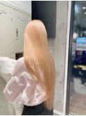 くびれヘアアプリコットオレンジハイライトカラーブルーカラー