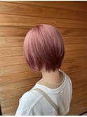 丸みショート/ハイトーンピンクカラー
