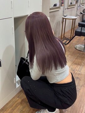 透明感カラー/ピンクブラウン/ストレートロング