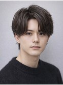 Haleメンズリバースセンターパートニュアンスパーマたまプラーザ