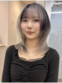 《ブリーチ２回！10代×デザインカラー×シルバーグレー》