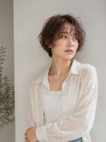 ドット ヘアー(dot.hair) ニュアンスパーマ/大人ショート/シースルーバング