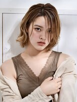 ネオリーブアオバ 高田馬場店(Neolive aoba)&nbsp;ハイライトとベージュで作る大人カラー♪束感グラデーションボブ