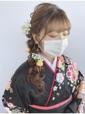 20代30代大人可愛い編み込みお呼ばれスタイル/パーティー/二次会