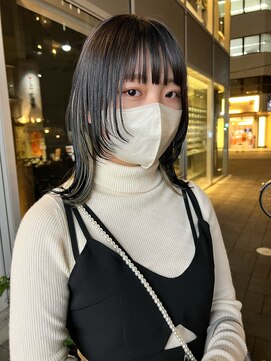 カフ(CAF) CAF松本【小顔になれる顔周りウルフ×インナーカラー】