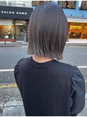 地毛風グレージュ×ボブ