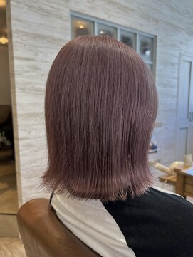 ラボヌールヘアー 宇都宮店(La Bonheur hair) モーヴピンク×切りっぱなし【宇都宮駅/インナーカラー】