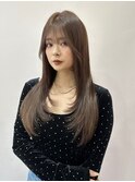 韓国ヘア/顔まわりカット/前髪あり/ストレートヘア