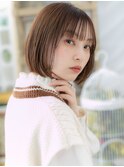 インナーカラー小顔ワンカール前下がりボブh3浦和20代30代40代