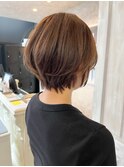 福山人気20代30代40代骨格補正くびれショートショコラベージュ