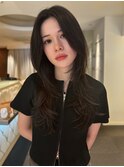 韓国風センターパートハッシュロング☆