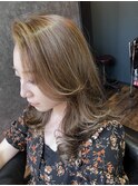 シアーグレージュベージュ×透け感ハイライト